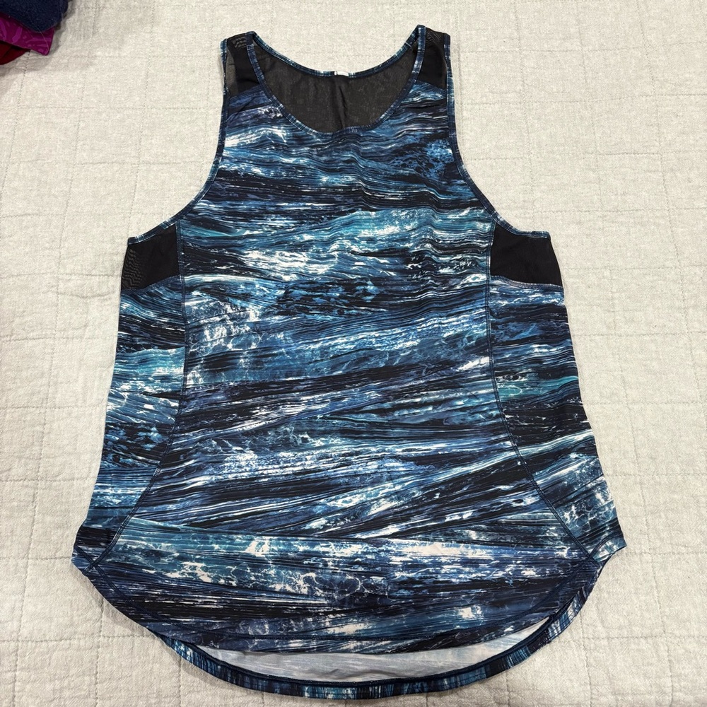 Lululemon Sculpt Tank II Shorelines Multi Blue Black Size 4/6 Mesh Performance